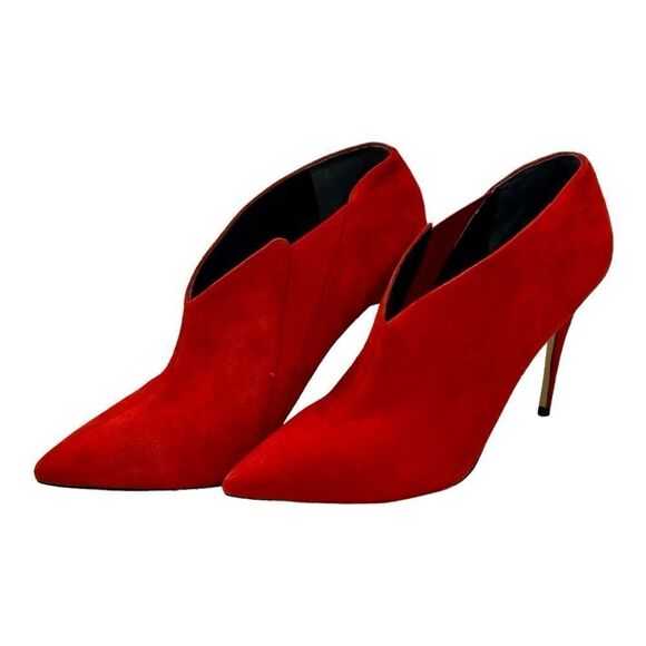 GUESS Women’s Ondrea Red Suede Pointed Toe Stilettos Ankle Booties in Size 8M - Picture 10 of 13